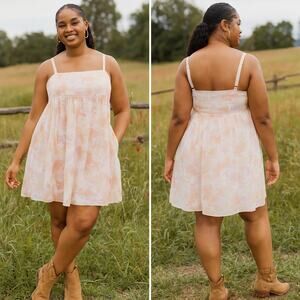 Torrid NWT Women 2X Mini Wash Challis Babydoll Sundress Lush Floral Dew Muted